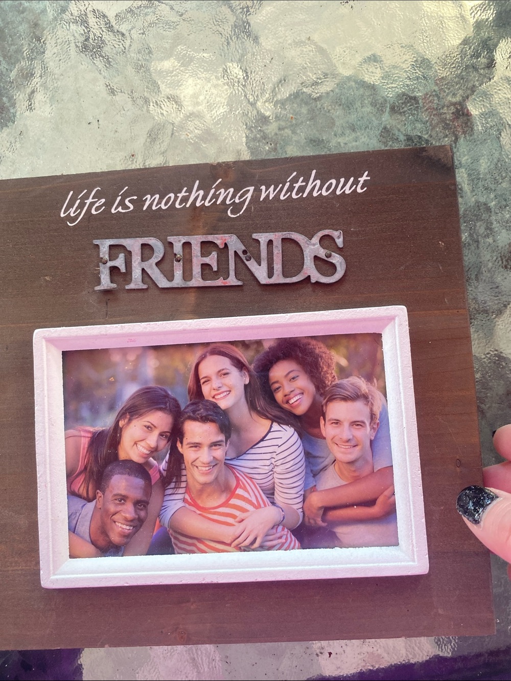 ''Friends'' Photo Frame Plaque - Pink